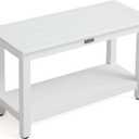 30'' Heavy Duty Shower Bench for Inside Shower, White Poly Bath Stool for Shaving Legs, Waterproof Spa Bath Chair Seat with Adjustable Feet, Non-Slip, Weight Capacity 700LBS (XL Size(30*13*18'')