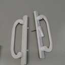 Sliding Patio Door Handleset, 45 Keyway, 3-15/16" H.C., Fits 1-3/8" to 2-1/4" Thick Doors, No-Handed, White Diecast, Offset Position Non-KeyedOff Center Thumb Latch