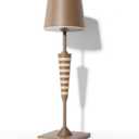 New Cordless Table/Desk Lamp, 8000mAh Rechargeable Battery Operated,Double Luminescence Dimming for Restaurant/Bedroom/Bars/Outdoor Party/Camping/Coffee Shop Night Light (Dark & Light Brown 1PACK)