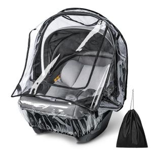 Bemece Car Seat Rain Cover, Baby Car Seat Rain Cover Universal with Side Ventilation and Quick-Access Large Window, Protected from Rain, Snow, Wind and Dust, Baby Travel Accessories (Open)