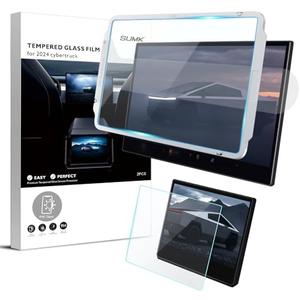 SUMK Tempered Glass Screen Protector for Tesla Cybertruck Accessories 2024 2025 18.5 Inches Glossy Touchscreen Protector for Cyber Truck [No More Glare & Fingerprint] -2 packs