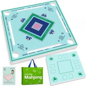 Floating Mahjong Table for Pool, 31.5'' Double-Sided EVA Floating Game Table, Waterproof Mahjong Table with Cup Holders for Mahjong, Cards, Poker & Dominoes, Pool Float Board for Hot Tub, Lake & Beach