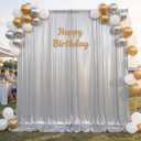 10x10ft Silver Sequin Backdrop Curtain for Parties Glitter Photo Backdrop Wrinkle Free Polyester Drapes Shimmer Back Drop for Wedding Birthday Baby Shower Photography Shiny Background 2 Panels 5x10ft
