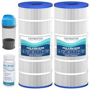 TidyMister Advanced Pool Filter Cartridge TM-8413 Compatible with PWWPC125B, PXC-125, Posi-Clear PXC-150, C-8413, Waterway Proclear 125, FC-2575, L x OD:28-3/ 16” x 8 15/ 16", 125 Sq. Ft, 4 Pack