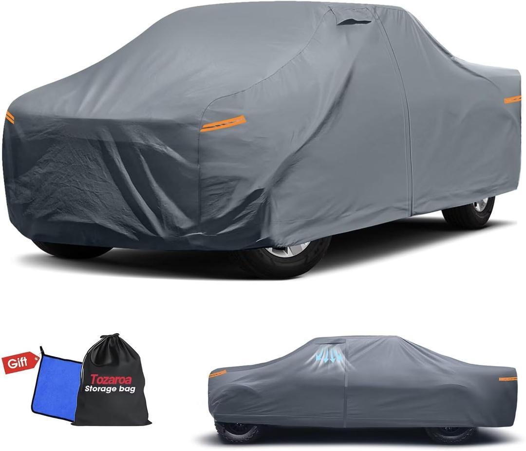 2026 Upgrade Truck Cover Waterproof All Weater - See Vehicle Size Chart - Heavy Duty Outdoor Truck Pickup Cover for RAM 1500 2500 3500, Toyota Tundra, Nissan Titan. Length up to 242 inch.