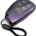 MECHCOS Compatible with GMC Yukon Sierra Chevy Chevrolet Silverado 1500 2500 3500 HD Suburban Tahoe Purple Black TPU Key Fob Cover Case Remote Holder Skin Protector Keyless Entry Sleeve Accessories