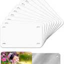 6"x3"10 Pack Sublimation License Plate Blanks, White Mini Heat Thermal Transfer Sheet DIY Picture, Metal Aluminum Custom License Plate Tag for Kids Toy Car, Bike