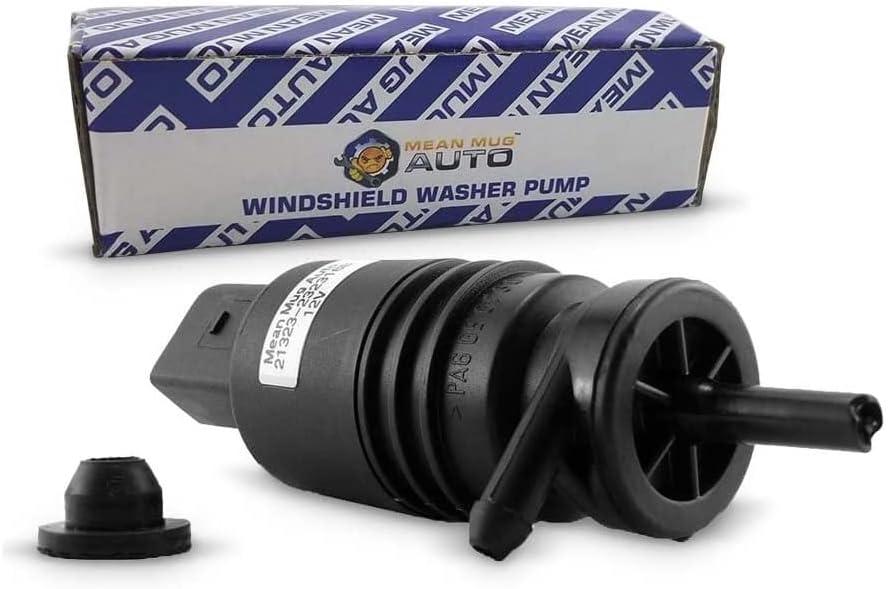 21323-232316B Windshield Washer Pump w/Grommet - Washer Motor Compatible with BMW, Mercedes-Benz - Replaces OEM #: 67128362154, 67128377612