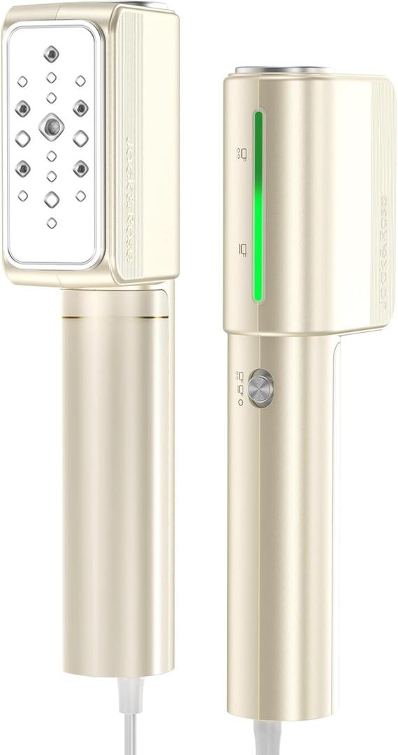 Jack&Rose Travel Garment Steamer, Ultralight Portable Iron, 110-240V Dual Voltage, 2-in-1 Steamer for Travel, 15s Fast Heating, 1000W Steam Iron for Clothes and Curtains