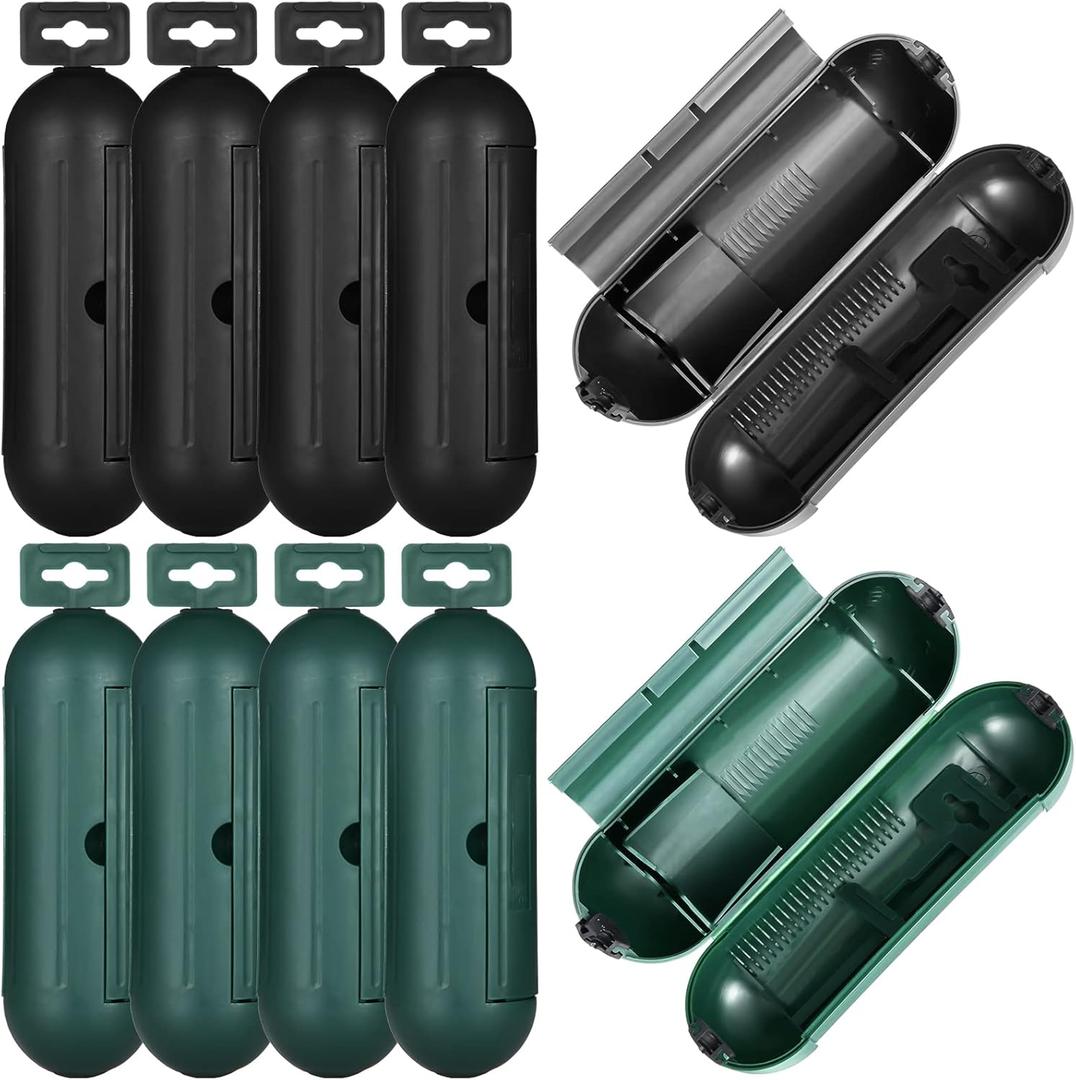 Weewooday 10 Pcs Winter Outdoor Extension Cover with Waterproof Seal Safety Protective Cover Weatherproof Plug Cord Protector Electrical Connection Box for Outlet Plug Pump Light (Black Green)