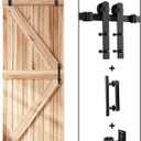 EaseLife 5 FT Sliding Barn Door Track and Handle Hardware Kit, Straight Pulley,Slide Smoothly Quietly,Easy Install (5FT Track Kit for 24"~30" Wide Single Door)