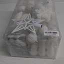 SHareconn 100pcs Christmas Tree Decorations Ornaments Set, Shatterproof Plastic Baubles Decorative Balls for Xmas Tree Decor Holiday Wedding Party, White