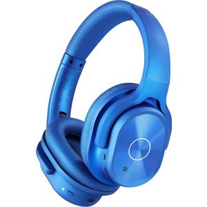 ZIHNIC Active Noise Cancelling Headphones, 40H Playtime Wireless Bluetooth Headset with Deep Bass Hi-Fi Stereo Sound,Over-Ear Headphone,Comfortable Earpads for Travel/Home/Office (Blue)