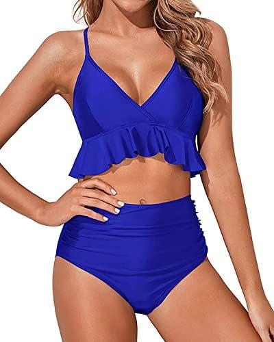 Tempt Me Women Two Piece Swimsuits High Waisted Bikini Set Ruffle Flounce Tummy Control Bottoms Bathing Suit, XL Tempt Me Women Two Piece Swimsuits High Waisted Bikini Set Ruffle Flounce Tummy Control Bottoms Bathing Suit, XL