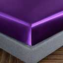 Homiest 4pcs RV Short Queen Satin Sheets Set Luxury Silky Satin Bedding Set with 10" Deep Pocket, Camper Queen Sheets, 1 Fitted Sheet + 1 Flat Sheet + 2 Pillowcases (RV Short Queen, Purple)