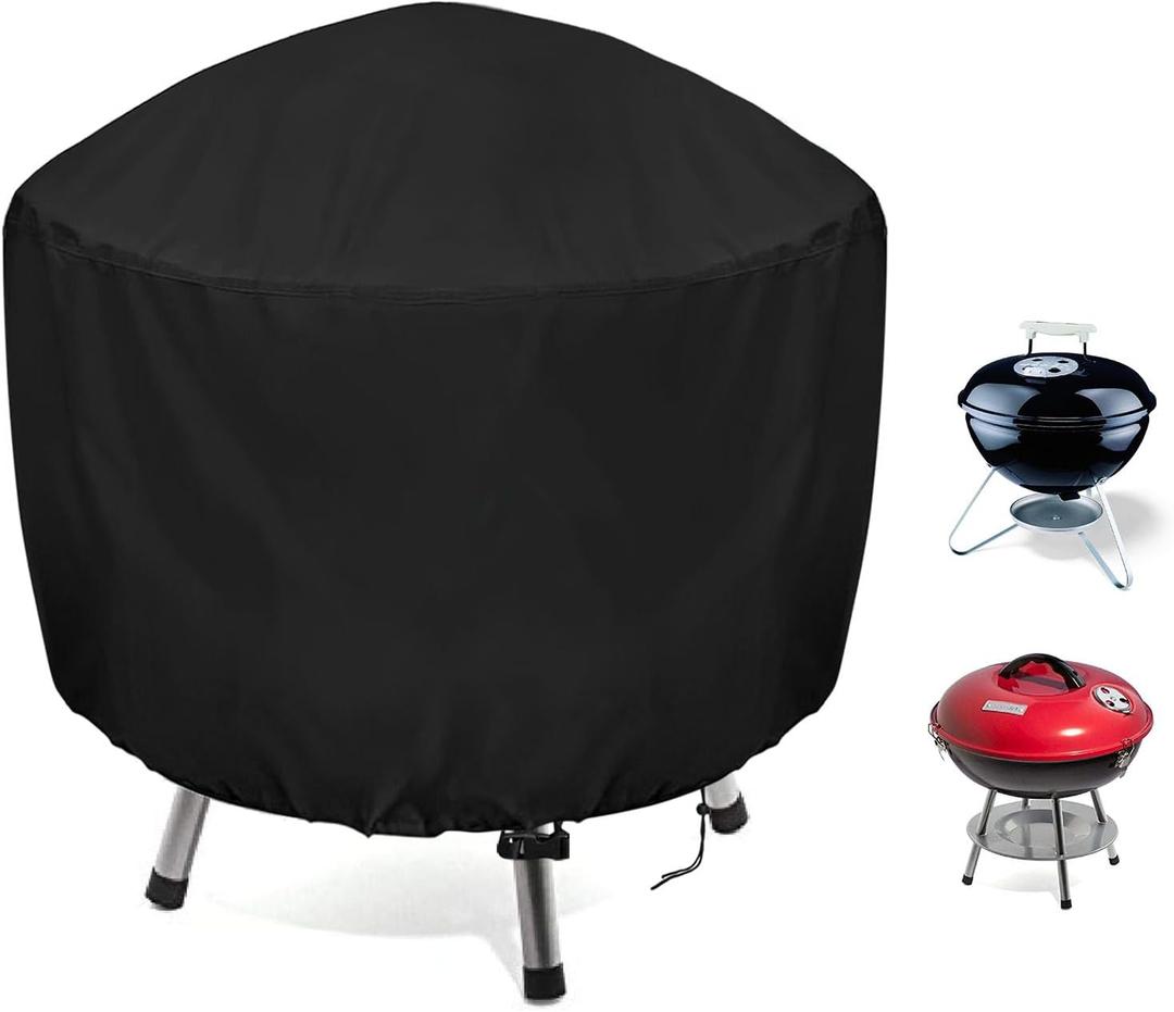 Grill Cover for Cuisinart CCG190RB Portable Charcoal Waterproof Griddle Cover for Weber Smokey Joe 14 Inch Grill Black