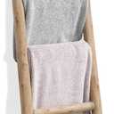 SwallowLiving 57in Blanket Ladder, Solid Wood Towel Ladder, Rustic Decorative Ladder for Blankets, Farmhouse Wooden Quilt Rack for Living Room & Bathroom