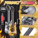 20 Pcs Inflatable Guitars 21 Inch Small Blow up Guitar with Inflator Gold and Silver Rock Instrument for Kids Birthday Rock and Roll Party Decorations Photo Booth Props,  Gold and Silver, 21 Inch, 20