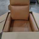Swivel Recliner Chair, Glider Rocker Recliner Nursery Massage Chair with Extra Large Footrest, High Back, Upholstered Deep Seat for Living Room Office,Brown