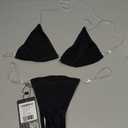 SHERRYLO Thong Bikini Clear Straps Cheeky Brazilian Micro Thongs Bikinis Swimsuit for Women Sexy No Tan Line Bathing Suit (Small, 20110-black)
