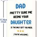 5 x Asmallgf Funny Father's Day Card for Dad, Happy Fathers Day Decoration Gifts Idea from Daughter Kid With Envelope