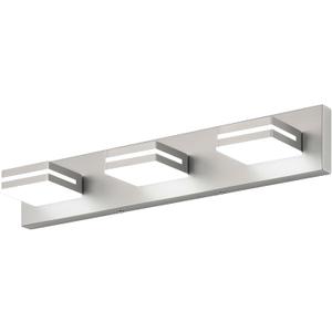 SineRise LED Modern Bathroom Vanity Light Fixtures (3-Light, 24-Inch, Dimmable), Brushed Nickel Modern Acrylic Bathroom Wall Lighting Fixtures Over Mirror (Cool White 6000K)