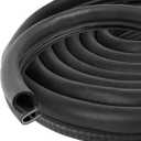 Automotive Door Weather Stripping 30Ft Car Door Rubber Edge Trim Seal Strip Gasket with Side Bulb for Car Bus Camper Boat RV Truck Doors