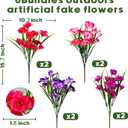 8 Bundles Artificial Hibiscus Flowers for Outdoor Faux UV Resistant Fake Silk Plants Flower for Front Porch Pot Planters Garden Window Box Indoor Home Decor (Red, Pink, Purple Red, Purple)
