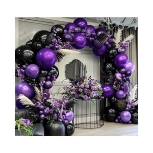 Purple and Black Balloons Dark Purple Balloon Garland Arch Lavender Lilac Kit For Wednesday Birthday Halloween Vampire Retirement Graduation Prom Party Decoration