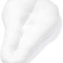 Sciatica Nerve Pain Relief Pillow Hypoallergenic Saddle Shaped Cushion with Cover (White)