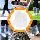 2 x 10 Pairs Waterproof Shoe Covers for Rain,Non-Slip Indoor Outdoor Rain Cover for Shoes,Disposable Plastic Rain Shoe Covers,Plastic Over shoes for Men Women,Water Proof Boot Protector(Clear,Larger)