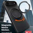 TORRAS 360 Magnetic Stand for iPhone Air Case, [Fit for MagSafe] [Military-Grade Protection] Translucent Slim Case for iPhone 17 Air, 2025, Obsidian Black, Ostand O3 Fitness Series