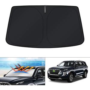 KUST Windshield Sun Shade Custom Fit Car Sun Shade for 2020-2025 2026 Hyundai Palisade Accessories Windshield Sunshade Window Shade Sun Visor Protector Foldable Blocks UV Rays Keep Car Cooler