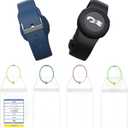 2-Pack Princess Cruise Medallion Holder Accessories & 4-Pack Waterproof Cruise Luggage Tag - Zip Seal Pouch for Carnival Ocean Medallion (2023, 2024, 2025) with 4 Colors Steel Loops, Black/Blue