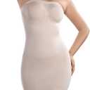 +MD Women's Strapless Shapewear Full Body Slip Seamless Targeted Firm Tummy Control Slip Under Dresses (S)