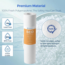 5 Micron PP Sediment Water Filter Cartridge 10" x 2.5" Whole House Replacement Compatible with All Standard 10-Inch RO and Well Water Filter Systems, HF-150A, WH-S200-C, AP11T, 5 Pack