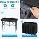 Party Outdoor Cooler Table, Black Skirt &Drain Hose Plastic Chill Table to Keep Drinks Cool, Portable Foldable Self-Serving Beverage Ice Cooler Bar for Wedding, Picnics, Barbecues, Fishing