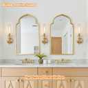 [Hardwired] Wall Sconces Set of Two, Brushed Gold Bathroom Sconces with Clear Glass, Modern Wall Light Fixtures for Bathroom Mirror Vanity, Living Room, Bedroom, Hallway, Stairway, Cabinet, Foyer