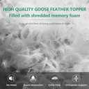 WhatsBedding 5 Inch Memory Foam Mattress Topper Queen Size, Filled with Shredded Foam & Goose Feather, 100% Cotton Cover Feather Bed Topper, 4 Layers Design, CertiPUR-US Certified, Grey, 60x80 (Gray)
