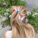 Pearl Butterfly Hair Clips Dainty Butterfly Wings Sparkly Hair Styling Clips Pink & Blue Gradient Metal Barrettes Non-Slip Hairpin for Women Headwear Gifts