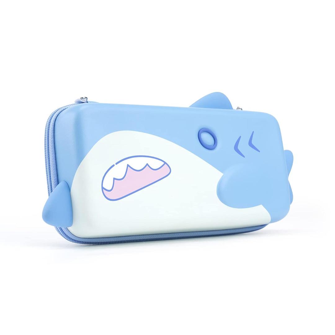Geekshare Shark Carry Case Compatible with Switch/Switch OLED - Portable Hardshell Slim Travel Carrying Case fit Switch Console & Game Accessories -- Shark