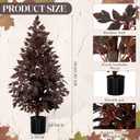 Giegxin 1 Pack 3ft Spring Artificial Tree, Faux Cimicifuga Tree, Artificial Plum Cimicifuga Stems Seeded Plants, Weather Resistant Spring Plant Decor for Porch, Mantel, Outdoor, Indoor