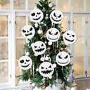 Jenaai 9 Pcs Large Ghost Christmas Tree Picks Black and White Night Christmas Ornaments for Xmas Tree Topper Party Supplies Home School Office Decor