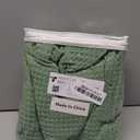 Waffle Weave Shower Curtain - Sage Green Cotton Fabric Texture Heavyweight Shower Curtain for Bathroom,Washable,72Wx72L