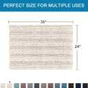 H.VERSAILTEX Bath Mats for Bathroom Non Slip Extra Thick Chenille Striped Bath Rug 24" x 36" Absorbent Non Skid Fluffy Soft Shaggy Rugs Washable Dry Fast Plush Mats for Indoor, Bath Room, Tub - Ivory