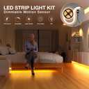 Sensky 19.7ft/6m Motion Activated LED Strip Light Kit Flexible LED Strip Motion Sensor for Bedroom, Gun Safe, Under Cabinet, Under Bed, Pantry, Kitchen, Stairway, Closet(Warm White 3000-3500K) (1 KIT upgrade with dimmer)