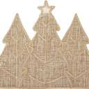 Feuille Burlap Farmhouse Winter Placemats Set of 4 Christmas Tree Holiday Placemats for Table Decorations