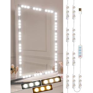 Vanity Lights for Mirror LED Makeup Light Strip with 3 Color Temperature Lighting Modes and Dimmable Stick on Vanity Bathroom Mirror,Ultra Bright (Mirror Not Included)
