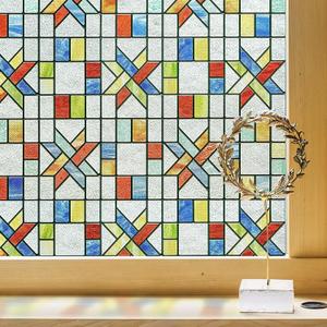 ADD.HERES Window Privacy Film, 3D Stained Glass Window Film, 23.6x35.4in