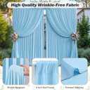 8ftx10ft Wrinkle Free Blue Backdrop Curtain - 10 Feet Photography Backdrop Drapes, Silky Polyester Back Drop Cloth for Wedding Baby Shower Balloon Arch Background